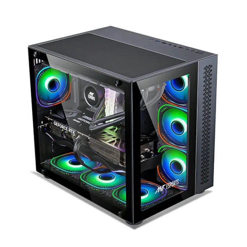 Ant Esports Crystal ARGB Black Cabinet